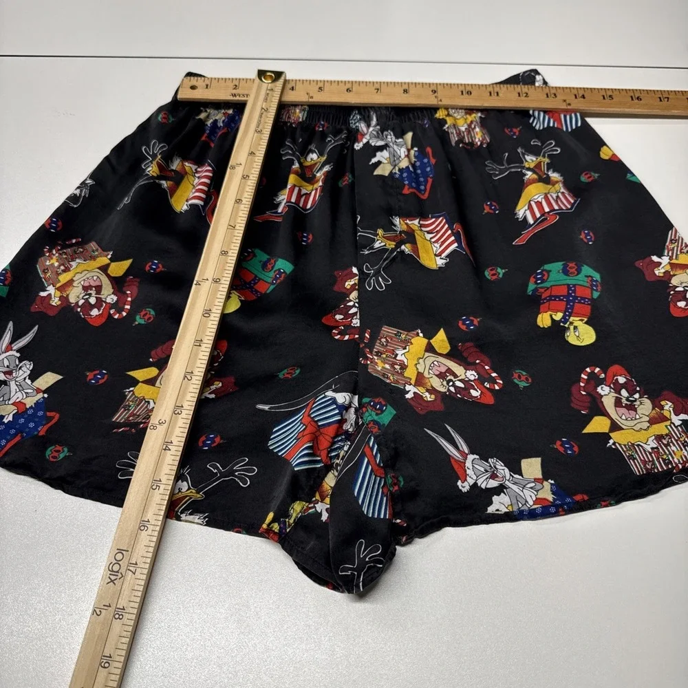 Vintage Looney Tunes Mania Mens Boxer Shorts Sz XL (40-42)‎ SILK Black